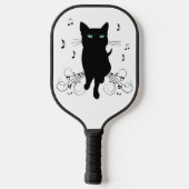音楽のささやきに包まれた黒猫 ピックルボールラケット (裏面)