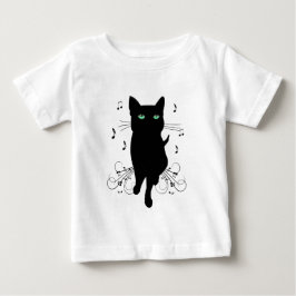 音楽のささやきに包まれた黒猫 ベビーTシャツ