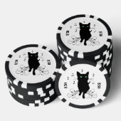 音楽のささやきに包まれた黒猫 ポーカーチップ (積み重ね)