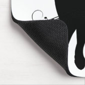 音楽のささやきに包まれた黒猫 マウスパッド (コーナー)