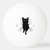 音楽のささやきに包まれた黒猫 卓球ボール (裏面)