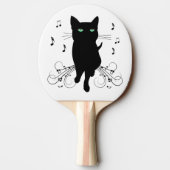 音楽のささやきに包まれた黒猫 卓球ラケット (裏面)