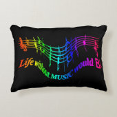 音楽のない人生はフラットユーモア引用文 アクセントクッション (正面)