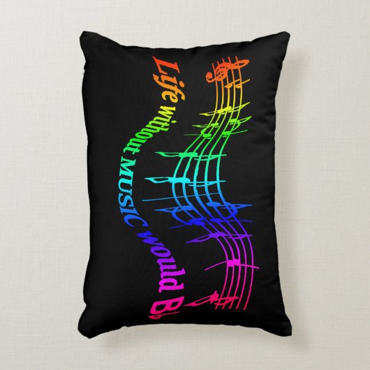 音楽のない人生はフラットユーモア引用文 アクセントクッション (正面(垂直))