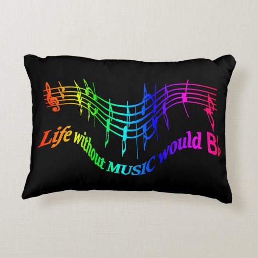 音楽のない人生はフラットユーモア引用文 アクセントクッション (裏面)