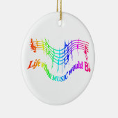 音楽のない人生はフラットユーモア引用文 セラミックオーナメント (右)