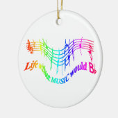 音楽のない人生はフラットユーモア引用文 セラミックオーナメント (左)