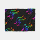 音楽のない人生はフラットユーモア引用文 フリースブランケット (正面(横))