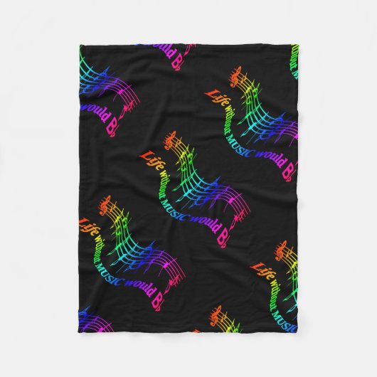 音楽のない人生はフラットユーモア引用文 フリースブランケット (正面)