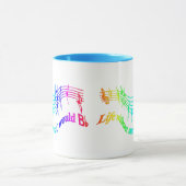 音楽のない人生はBフラットユーモア引用文 マグカップ (中央)