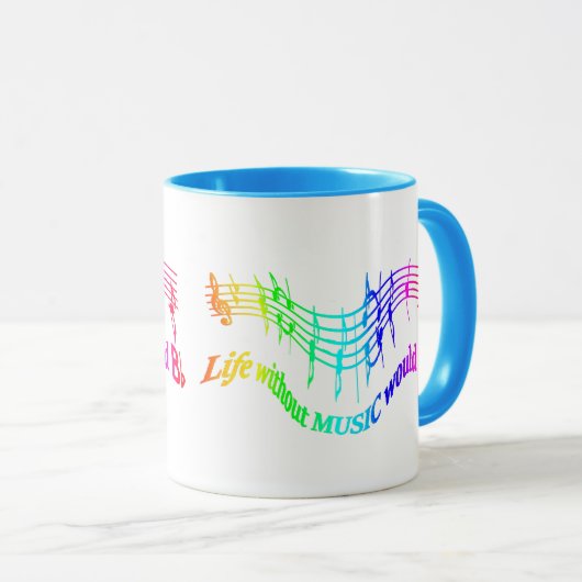 音楽のない人生はBフラットユーモア引用文 マグカップ (正面右)