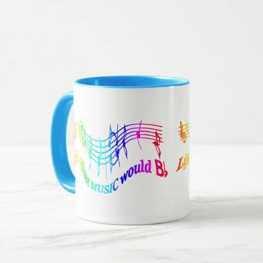 音楽のない人生はBフラットユーモア引用文 マグカップ (正面左)