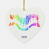 音楽のない人生Bフラットユーモア引用文カスタム セラミックオーナメント (裏面)