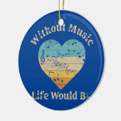 音楽のない生活はフラット音楽先生 セラミックオーナメント (左)