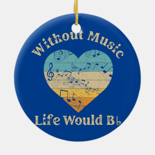 音楽のない生活はフラット音楽先生 セラミックオーナメント (裏面)