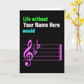 音楽のない生活は平らになる カード (黄色い花)