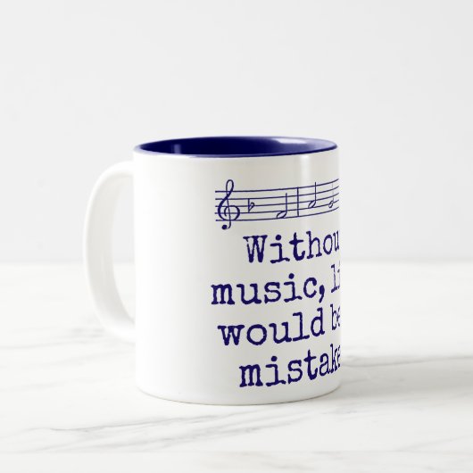音楽のない生活は間違いだろう – Music Quot ツートーンマグカップ (正面左)