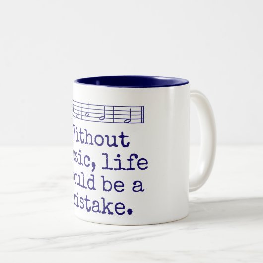 音楽のない生活は間違いだろう – Music Quot ツートーンマグカップ (正面右)