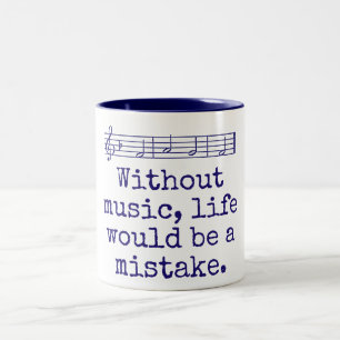音楽のない生活は間違いだろう – Music Quot ツートーンマグカップ