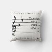 「音楽のない生活はB♭」印刷可能ポスター クッション (裏面)
