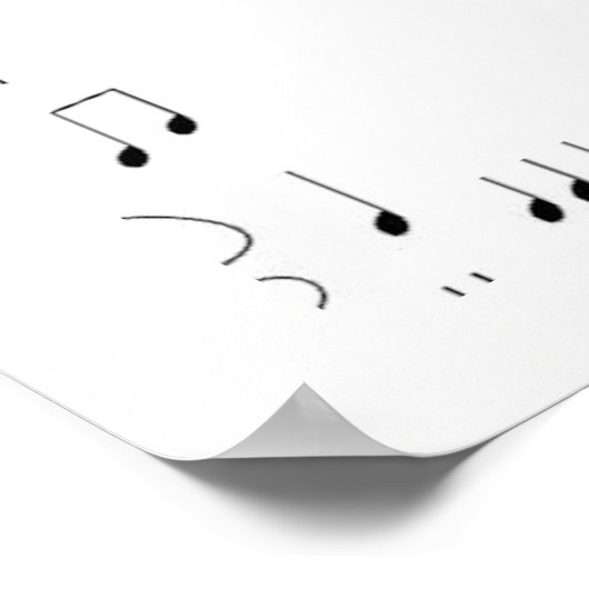 「音楽のない生活はB♭」印刷可能ポスター ポスター (角)