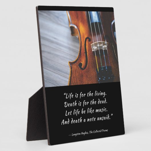 音楽のような生活をLangston Hughes フォトプラーク (側面)