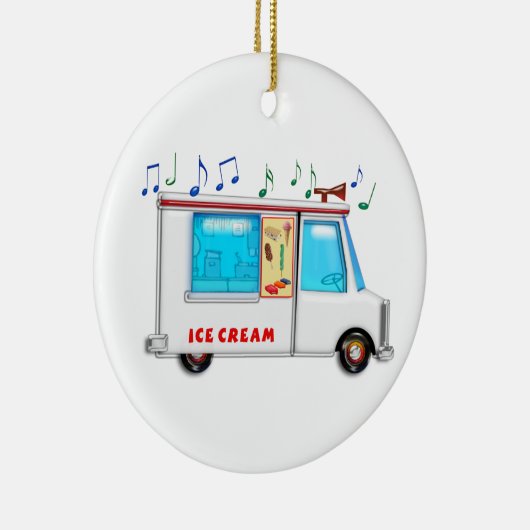 音楽のアイスクリームのトラック セラミックオーナメント (右)