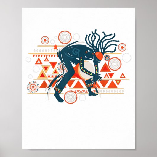 音楽のアフリカ遊のアートドラマーのギフト ポスター (正面)