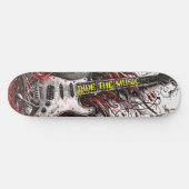 音楽のエレキギターに乗る スケートボード (横)