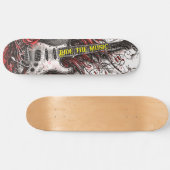 音楽のエレキギターに乗る スケートボード (横)