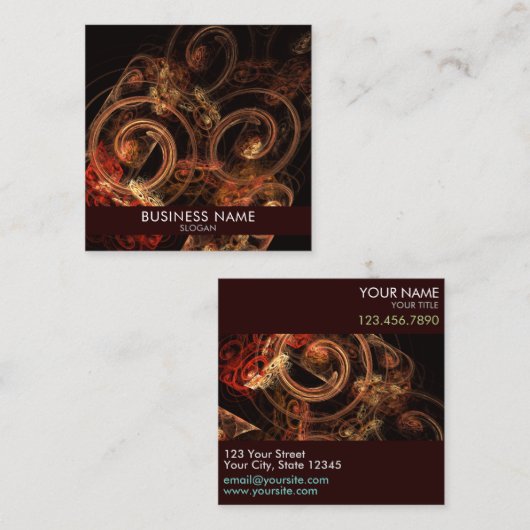 音楽のサウンド抽象芸術アートプロフェッショナル スクエア名刺 (正面/裏面)