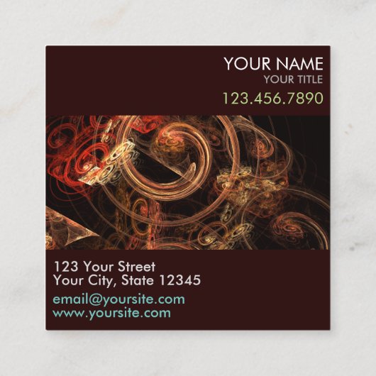 音楽のサウンド抽象芸術アートプロフェッショナル スクエア名刺 (裏面)