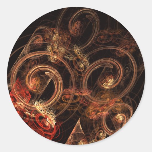 音楽のサウンド抽象芸術アートラウンドステッカー ラウンドシール (正面)