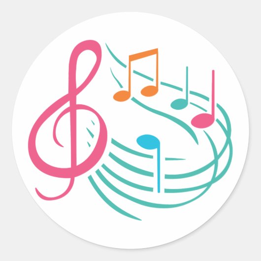 音楽のシールデザイン ラウンドシール (正面)
