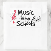 音楽のシール 長方形シール (バッグ)