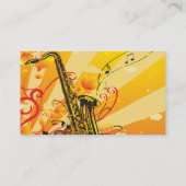 音楽のジャズ風のサクソフォーンのビーム 名刺 (裏面)