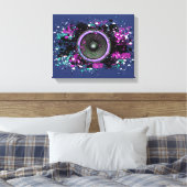 音楽のスピーカーと飛び散った絵を描 キャンバスプリント (インサイチュ (寝室))