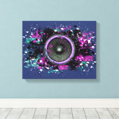 音楽のスピーカーと飛び散った絵を描 キャンバスプリント (インサイチュ (ウッドフロア))