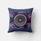 音楽のスピーカーと飛び散った絵を描 クッション (裏面)