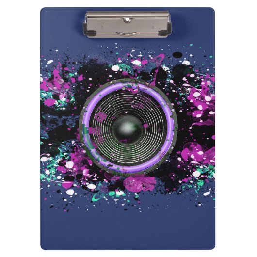 音楽のスピーカーと飛び散った絵を描 クリップボード (正面)