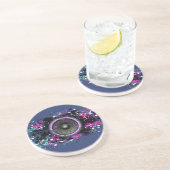 音楽のスピーカーと飛び散った絵を描 コースター (側面)