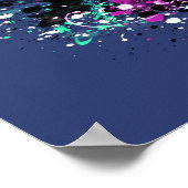 音楽のスピーカーと飛び散った絵を描 ポスター (角)