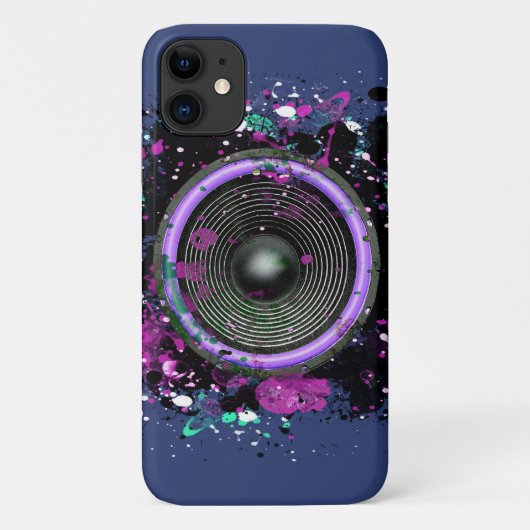 音楽のスピーカーと飛び散った絵を描 Case-Mate iPhoneケース (裏面)