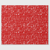 音楽のノートとシンボル、クリスマスカロールラッパ ラッピングペーパー (フラット)