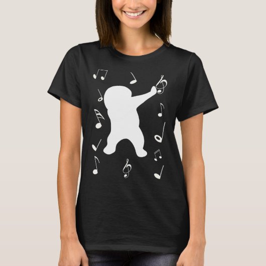 音楽のノートとダビング男のダンス Tシャツ (正面)