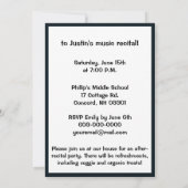 音楽のパフォーマンスまたはリサイタル:白黒 招待状 (裏面)