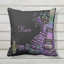 音楽のパーソナライズな紫色のギターは枕に注意します アウトドアクッション