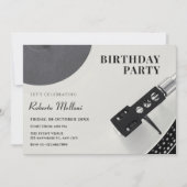 音楽のビニール誕生日 招待状 (正面)