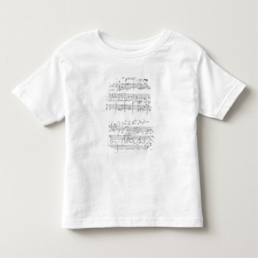 音楽のページのファクシミリ トドラーTシャツ (正面)