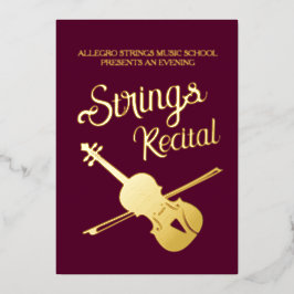 音楽のリサイタルクラシカルヴァイオリンの学校 箔招待状
